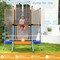 Kids Trampoline with Safety Net, Zipper Door and Heavy-Duty Frame
